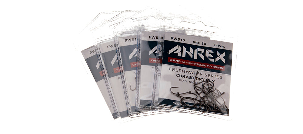 Ahrex FW510 - Curved Dry Hook Barbed Hooks