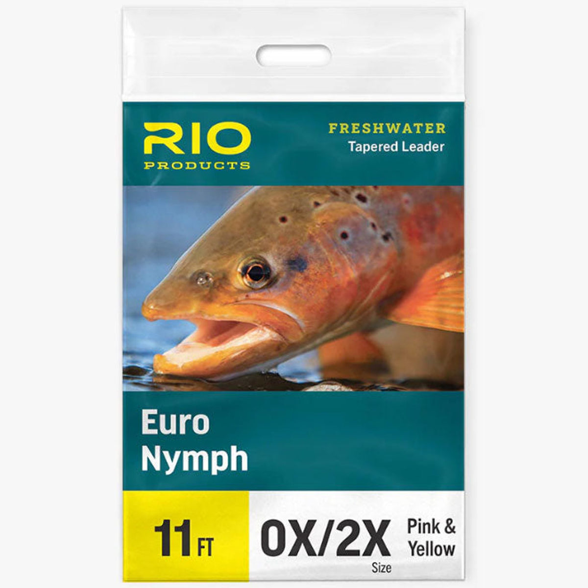 Rio Euro Nymph Leader 11 FT 0X/2X, Chartreuse-Pink/Yellow