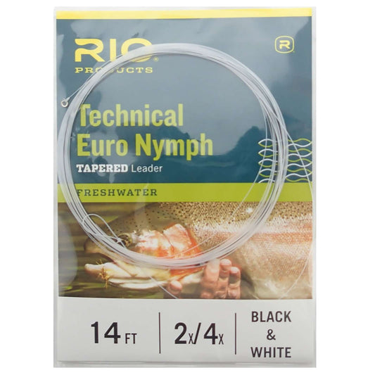 Rio Technical Euro Nymph Leader 14FT 2X/4X Black & White