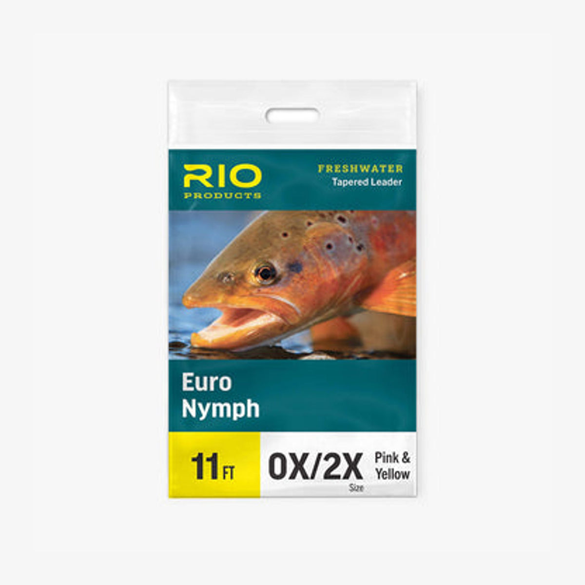 Rio Euro Nymph Leader 11 FT 0X/2X, Chartreuse-Pink/Yellow