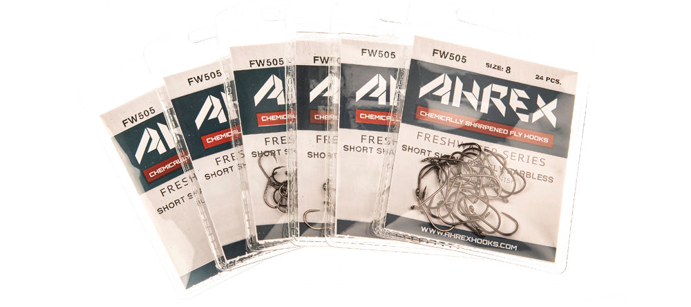 Ahrex FW505 - Short Shank Dry Barbless Hooks