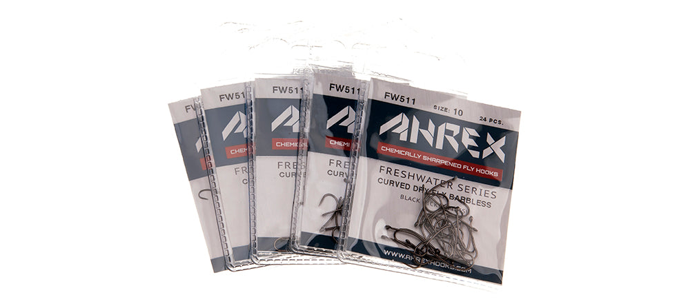 Ahrex FW511 - Curved Dry Hook Barbless Hooks