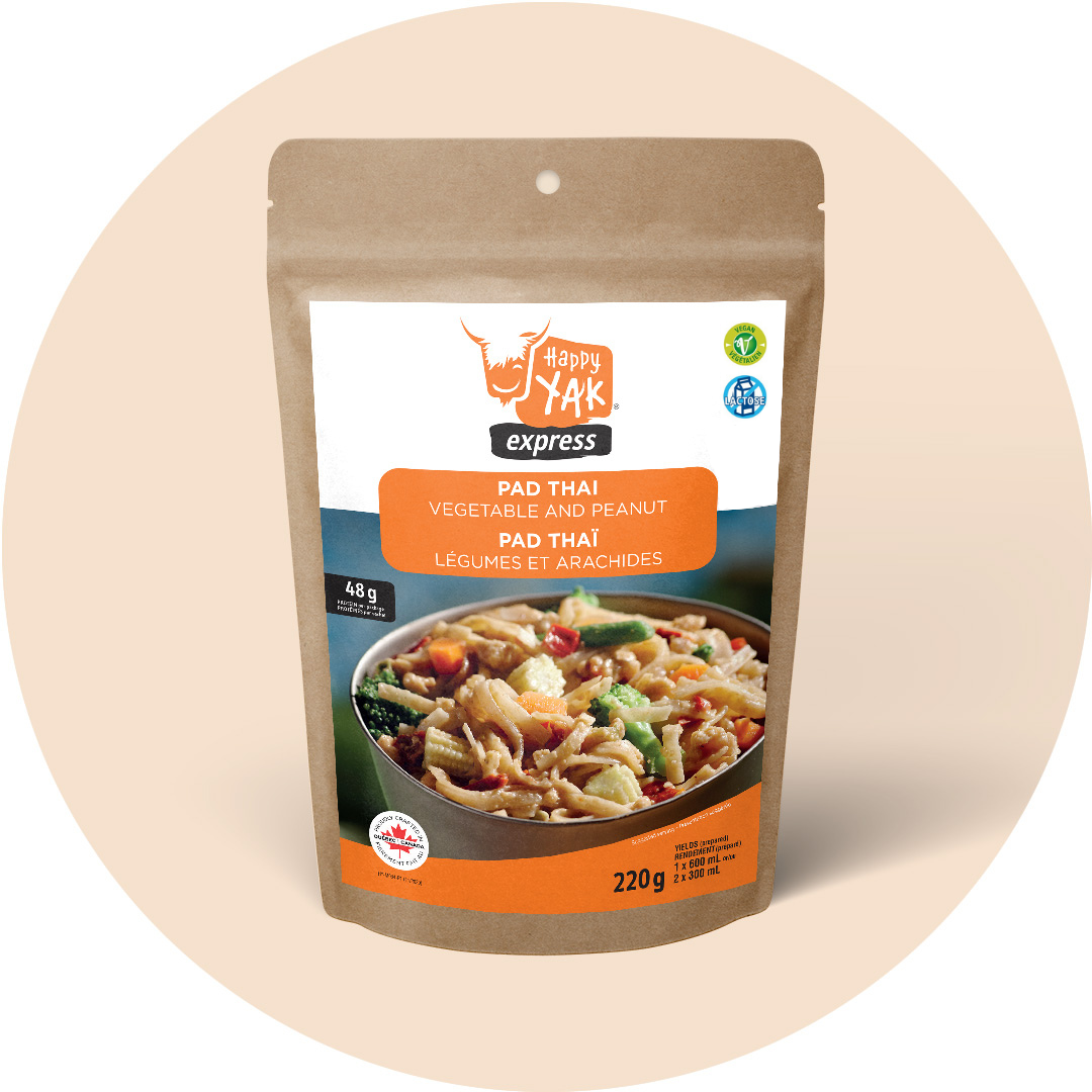 Happy Yak Pad thaï with peanuts and vegetables (Vegan, less than 1% Gluten, Lactose Free)